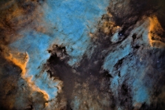 North America and Pelican Nebula in Hubble Palette (SHO)