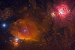 Horsehead, Flame, and Orion Nebula