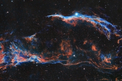 Western Veil Nebula in Ha and Oiii