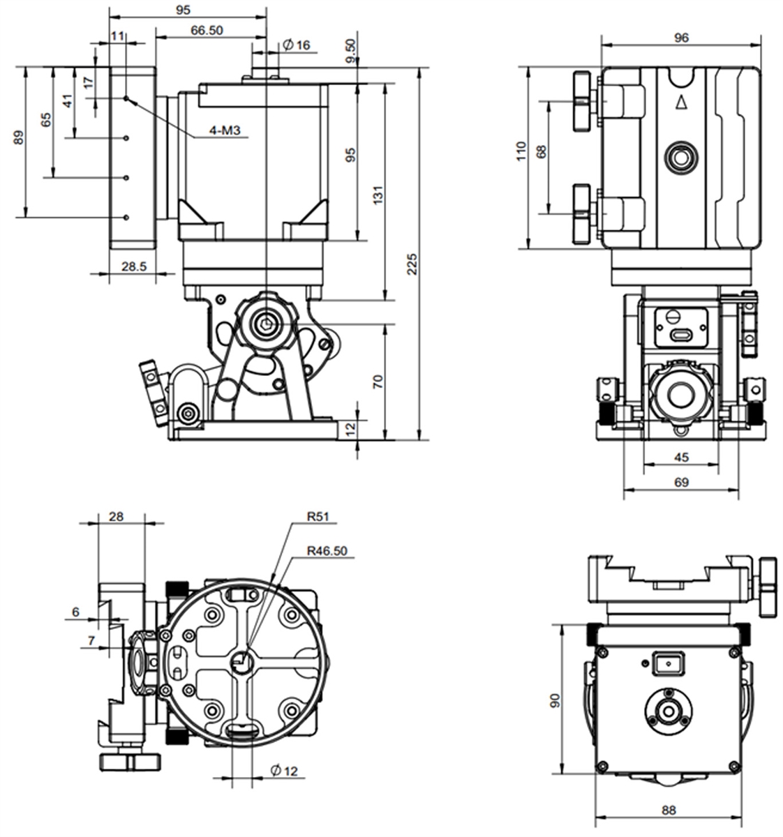 iOptron HAE29C Strain Wave Mount Profile View