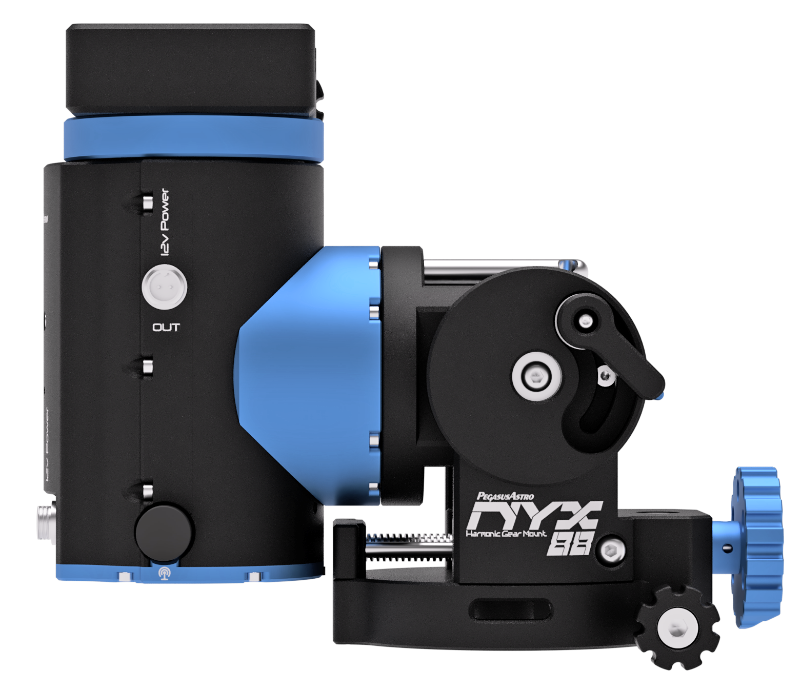 Pegasus Astro NYX-88 Harmonic Gear Mount Studio Side View