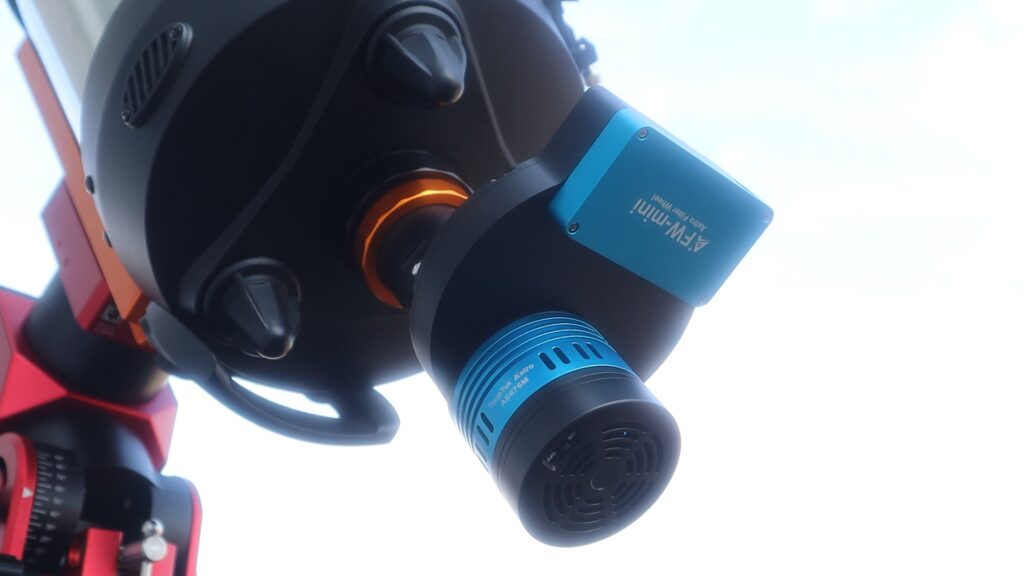 Touptek 676M Mono Camera and AFW mini Filter Wheel on Celestron Edge HD (2)